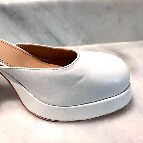 Wetkiss Ankle Buckle Strap Round Toe Platform Chunky Pump Heels White Size 9.5 - Picture 7 of 16